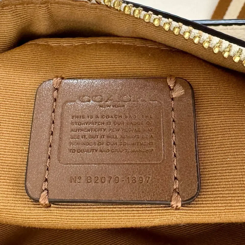 Coach Jes Horse and Carriage Logo Slim Crossbody Bag Leather Chalk 1897
